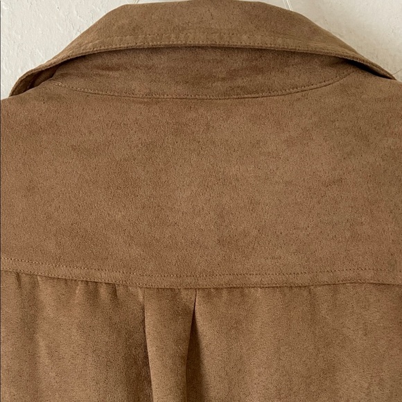 St. John's Bay Men's  Double Pocket Button Down Suede Shirt Brown in Size  XXL - Picture 9 of 14